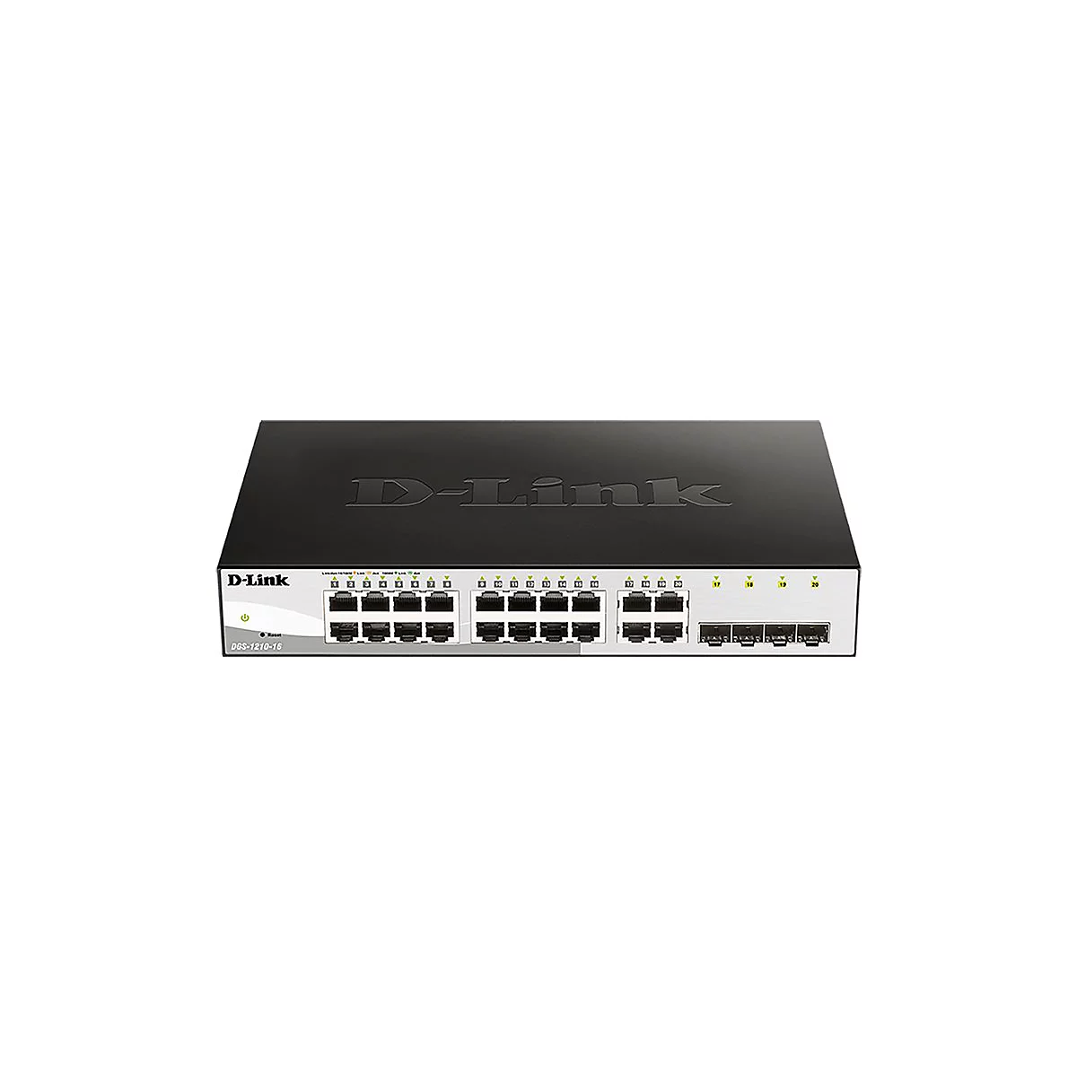 D-Link Web Smart DGS-1210-16 - Switch - managed - 16 x 10/100/1000 + 4 x Shared SFP - Desktop