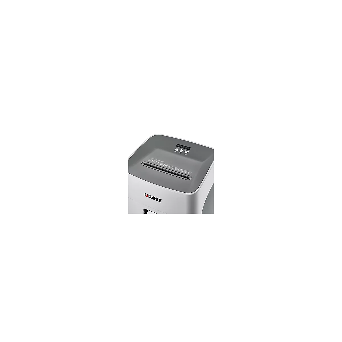 Dahle Aktenvernichter 504P, Partikelschnitt 2 x 15 mm, Sicherheitsstufe P-5, 13-15 Blatt Schnittleistung, 40 Liter, grau