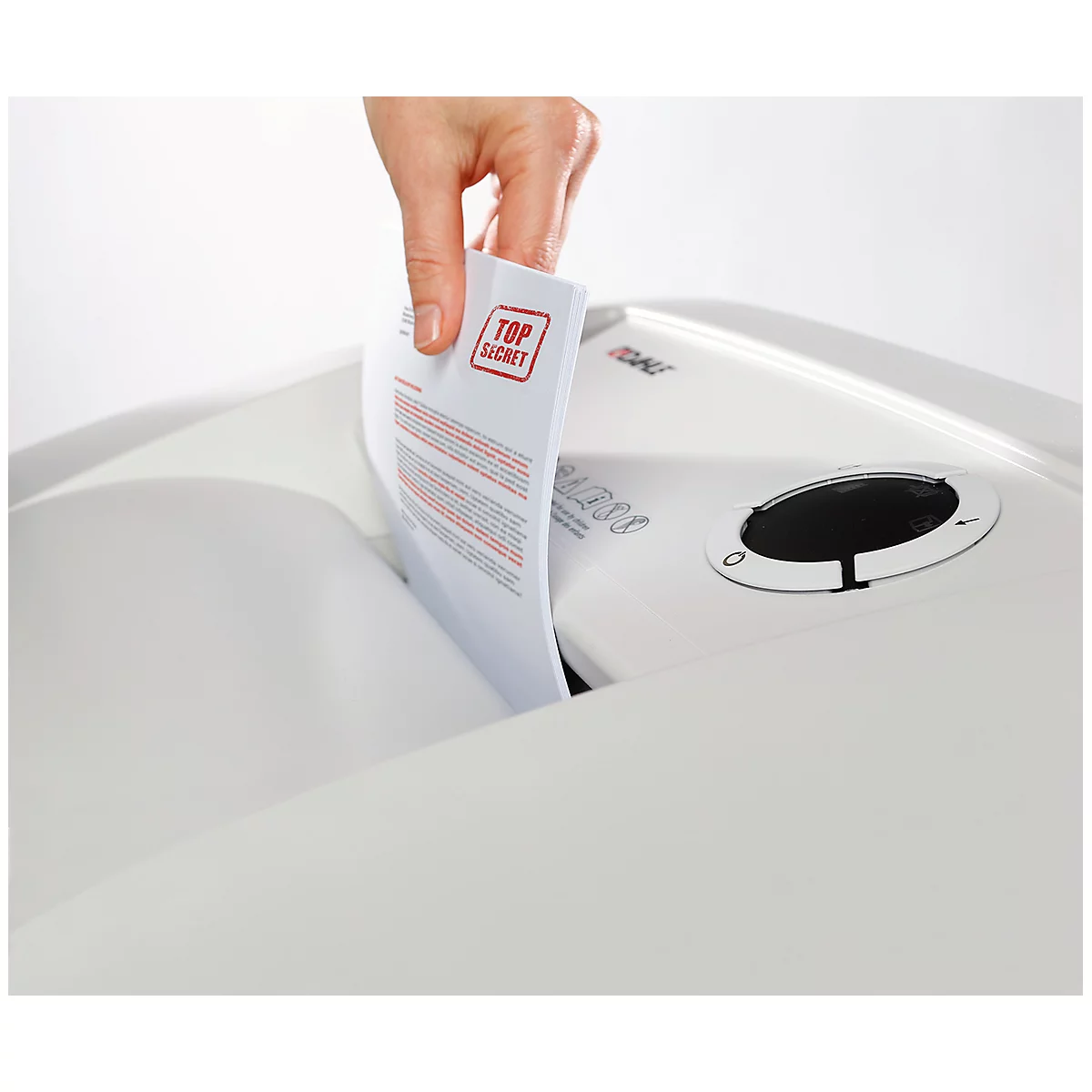 Dahle papierversnipperaar 404 AIR, micro-cut 4 x 40 mm, in houten kast