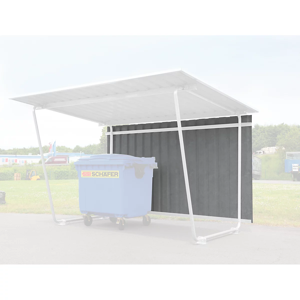 Damwandplaat-achterwand, 2145 mm breed, basiseenheid