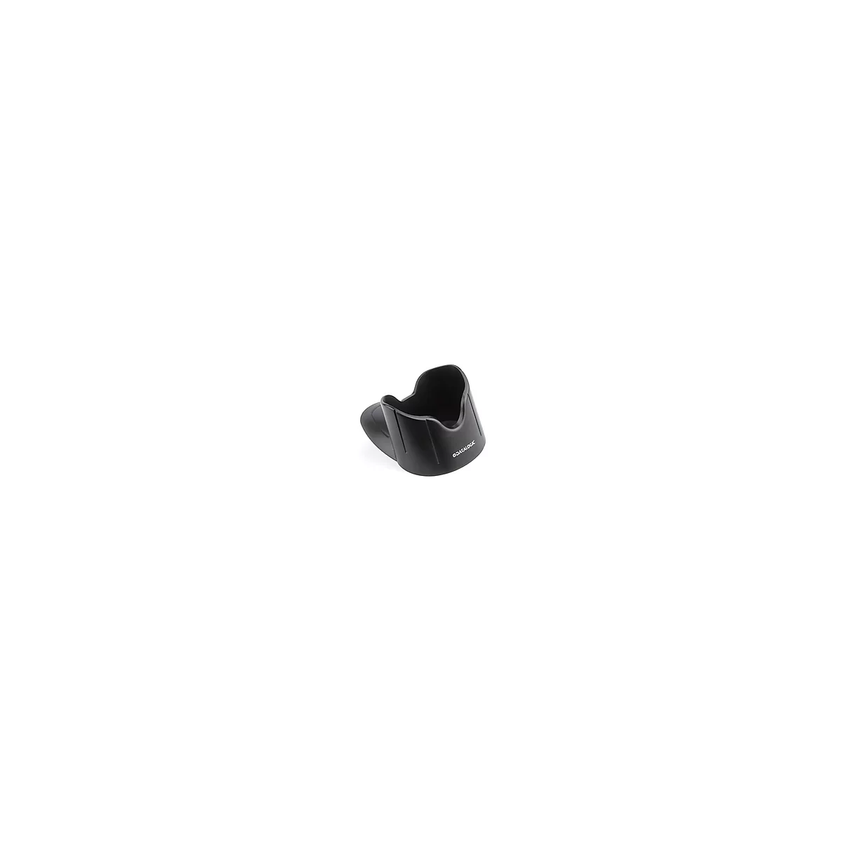 Schwarze Ladeschale für einen Barcode-Scanner, mit "DATALOGIC" Schriftzug.