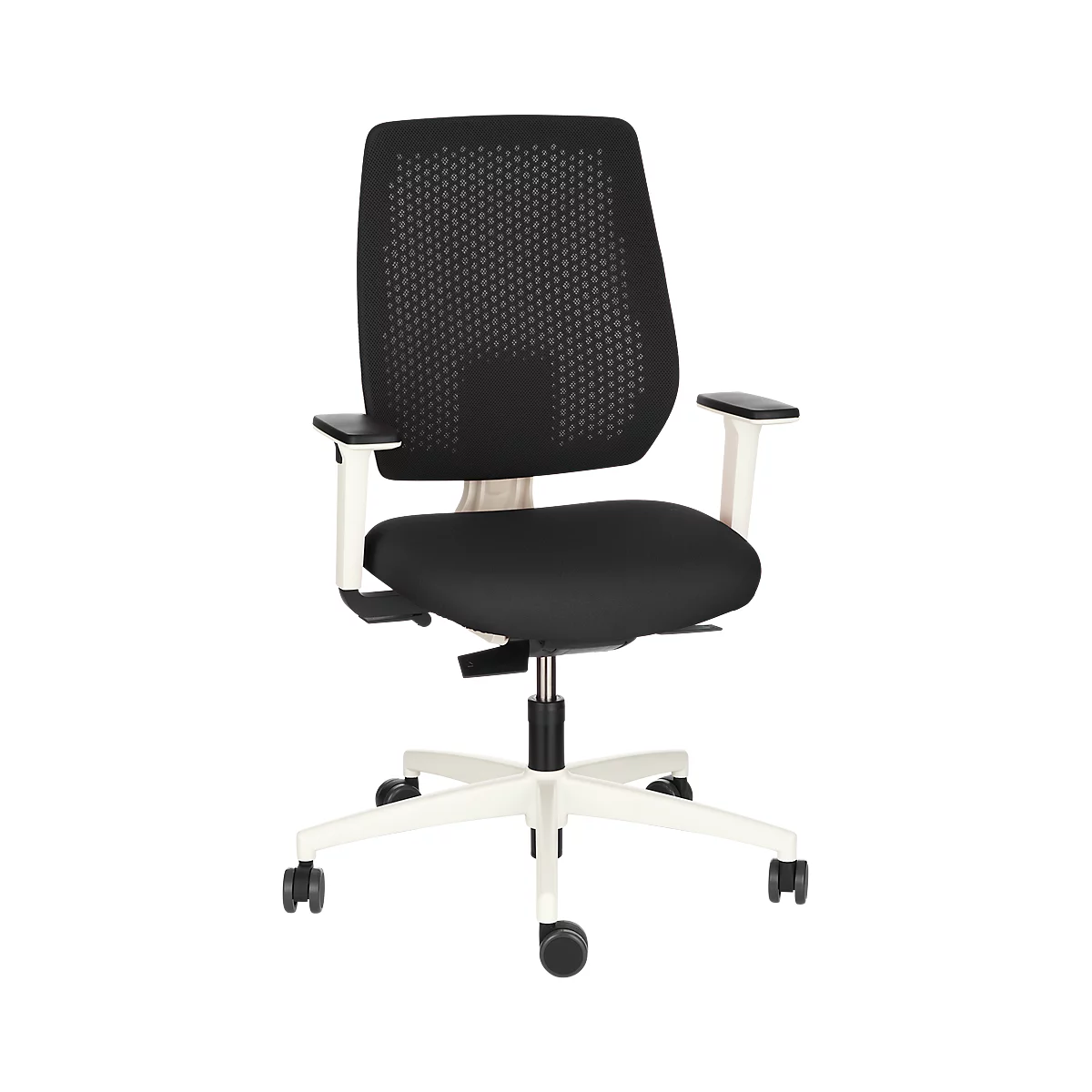 Dauphin Bürostuhl SPEED-O, Synchronmechanik, mit Armlehnen, Rückenlehne mit Synchro-Relax-Automatic, Gestell weiß, schwarz