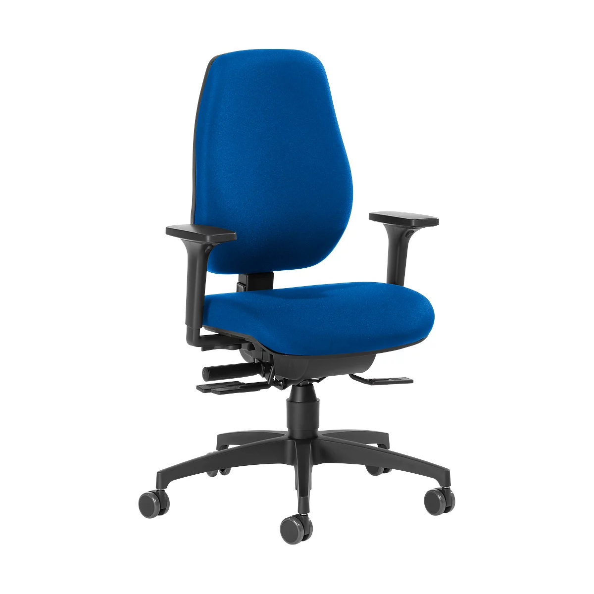 Dauphin bureaustoel SHAPE 28185, synchroonmechanisme, met armleuningen, hoge rugleuning, blauw