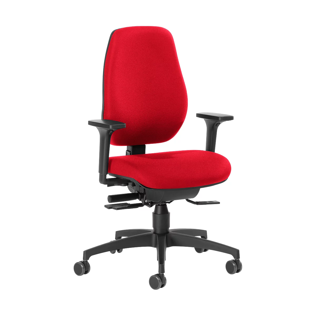 Dauphin bureaustoel SHAPE 28185, synchroonmechanisme, met armleuningen, hoge rugleuning, rood