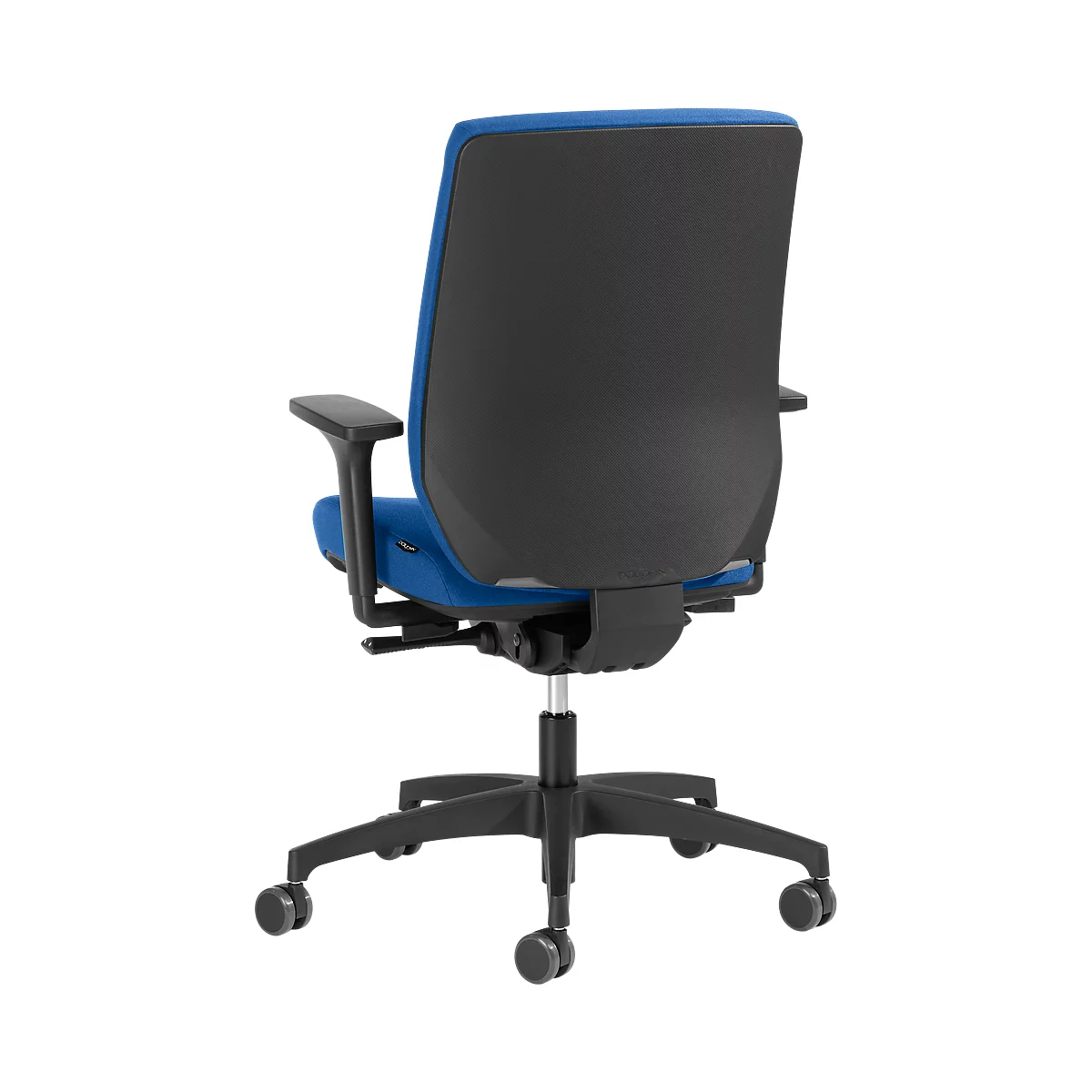 Dauphin bureaustoel SHAPE 29675, synchroonmechanisme, met armleuningen, lordosesteun, blauw