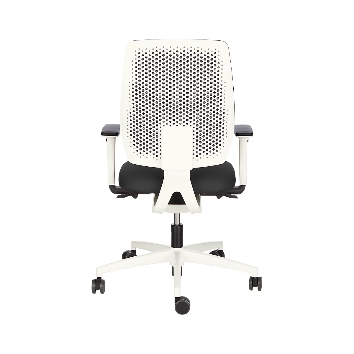 Dauphin bureaustoel SPEED-O, synchroonmechanisme, met armleuningen, Rugleuning met Synchro-Relax-Automatic, onderstel wit, zwart