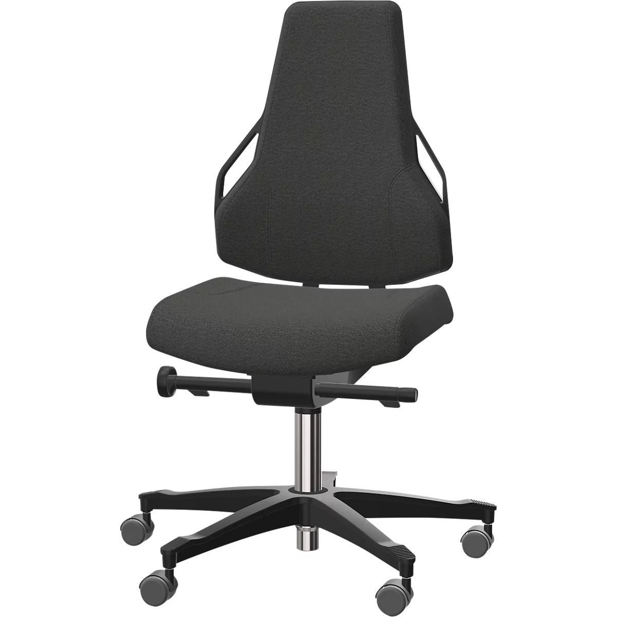 Dauphin Tec Identity bureaustoel, zonder armleuningen, synchroonmechanisme, holle zitting, lendensteun, stoffen bekleding, grijs/grijs