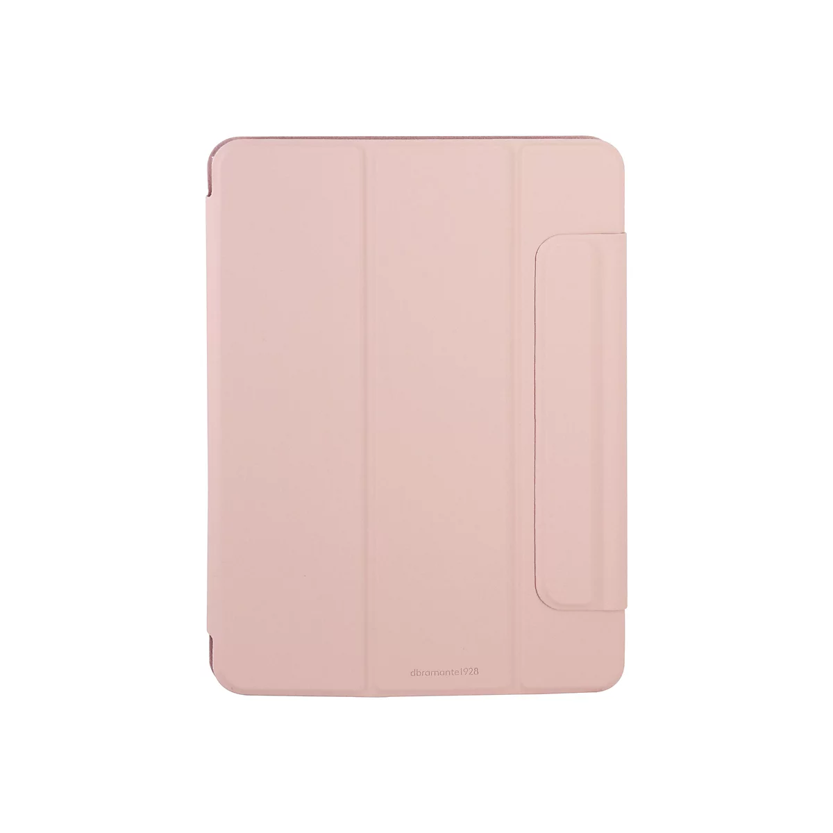 Hellrosa Tablet-Hülle mit Klappfunktion und Stifthalterung. Der Schriftzug "dbrantel928" ist erkennbar.