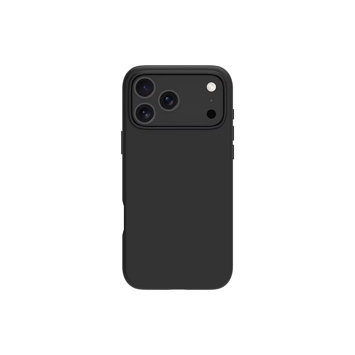 Coque de smartphone noire, vue arrière, découpe pour la caméra.
