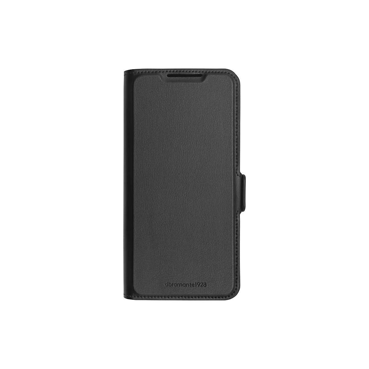 Schwarze Handyhülle mit Klappfunktion. Auf der Vorderseite ist der Schriftzug "dbrantel928" erkennbar.