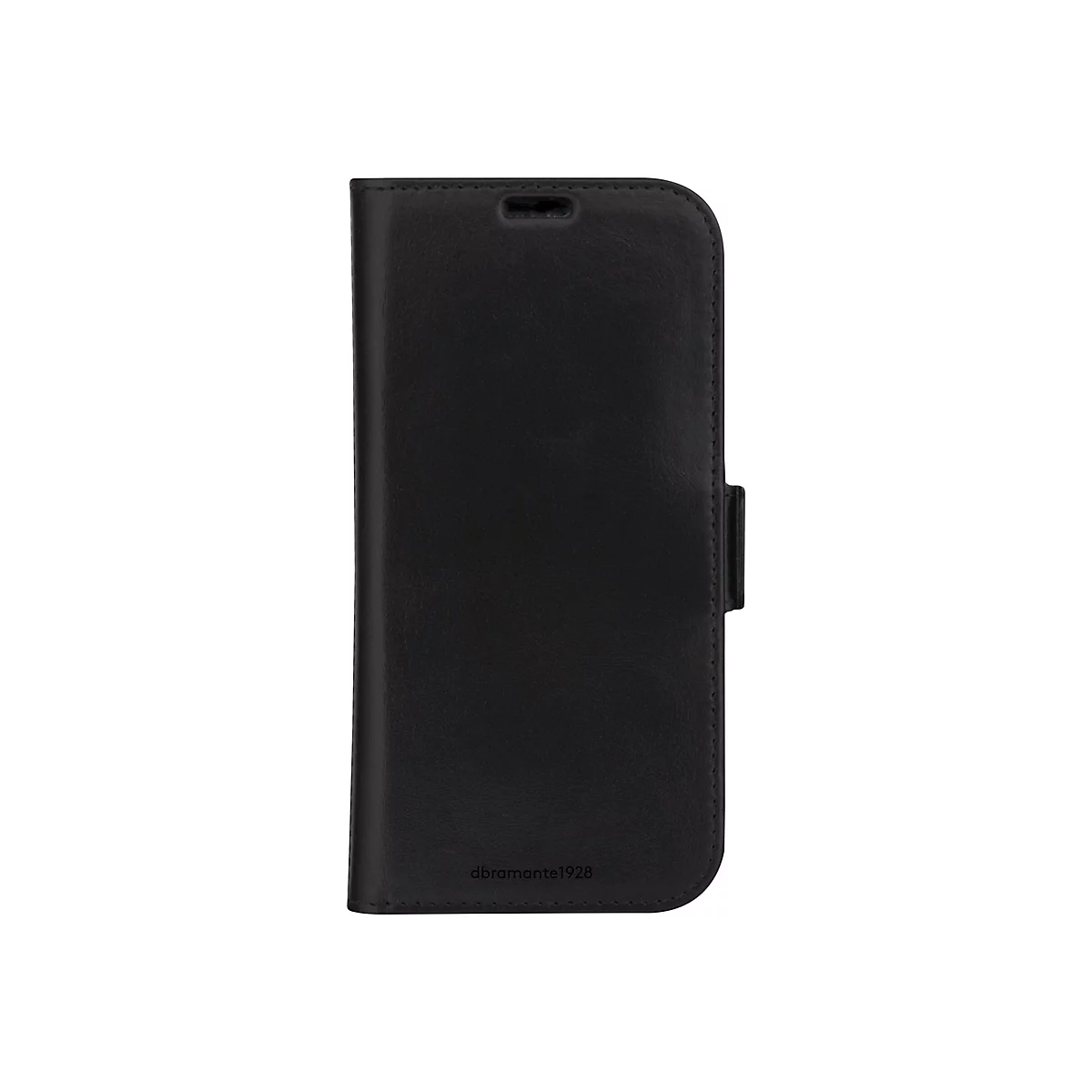 Étui de téléphone noir avec support, sur fond blanc. Le texte 'dbramante1928' est visible.