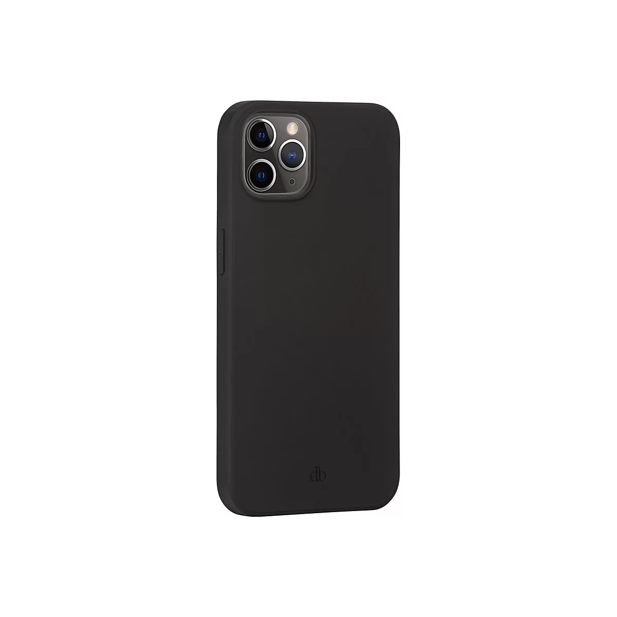 Schwarze Handyhülle für ein Smartphone mit Kameraaussparung und db-Logo.