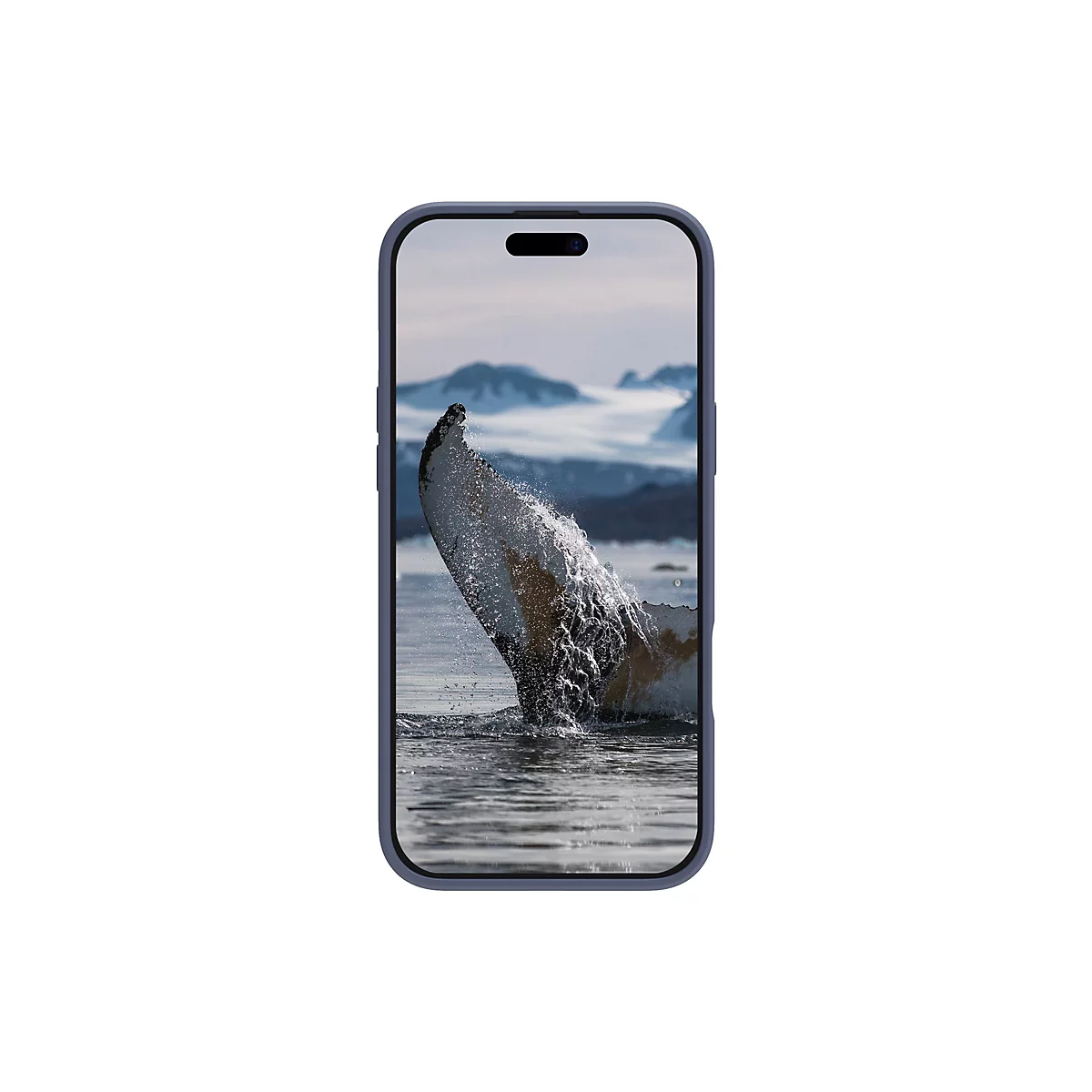 Un téléphone affichant une baleine sortant de l'eau.