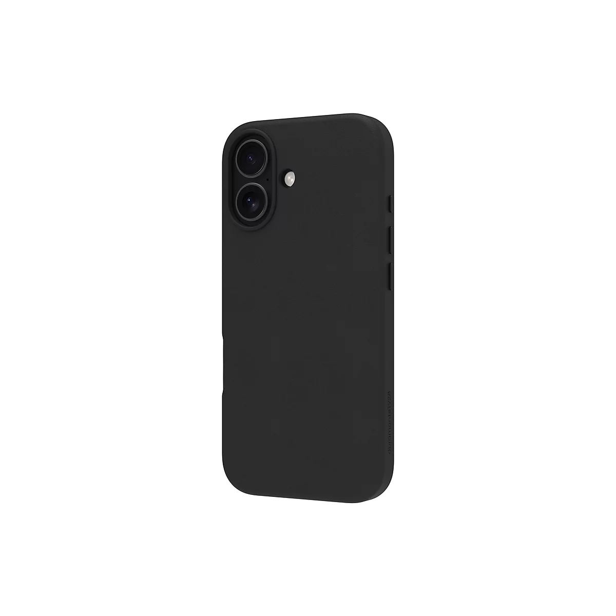 Schwarzes Smartphone-Case mit zwei Kamera-Objektiven auf weißem Hintergrund.