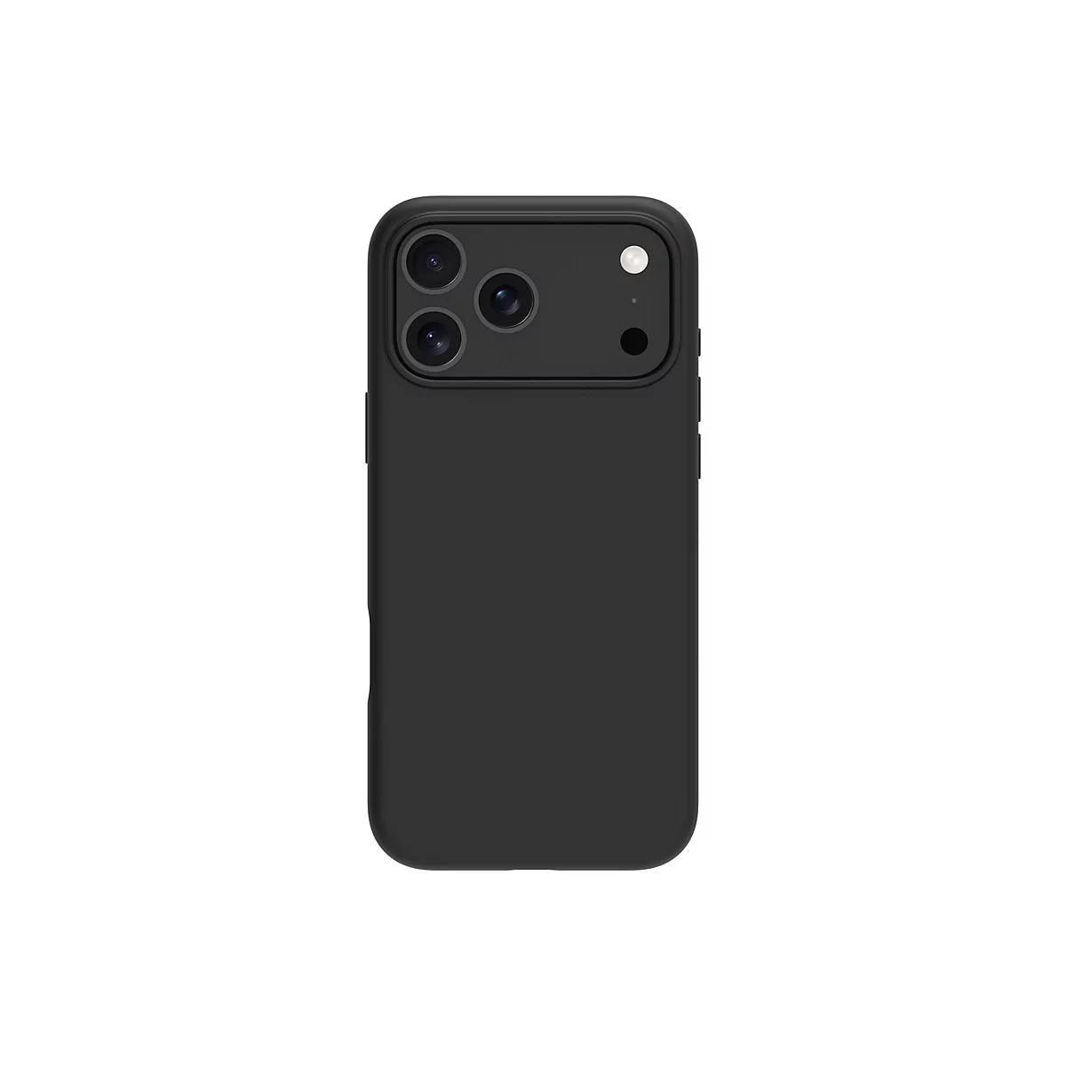 Schwarze Smartphone-Hülle, Rückseite, drei Kameraobjektive.