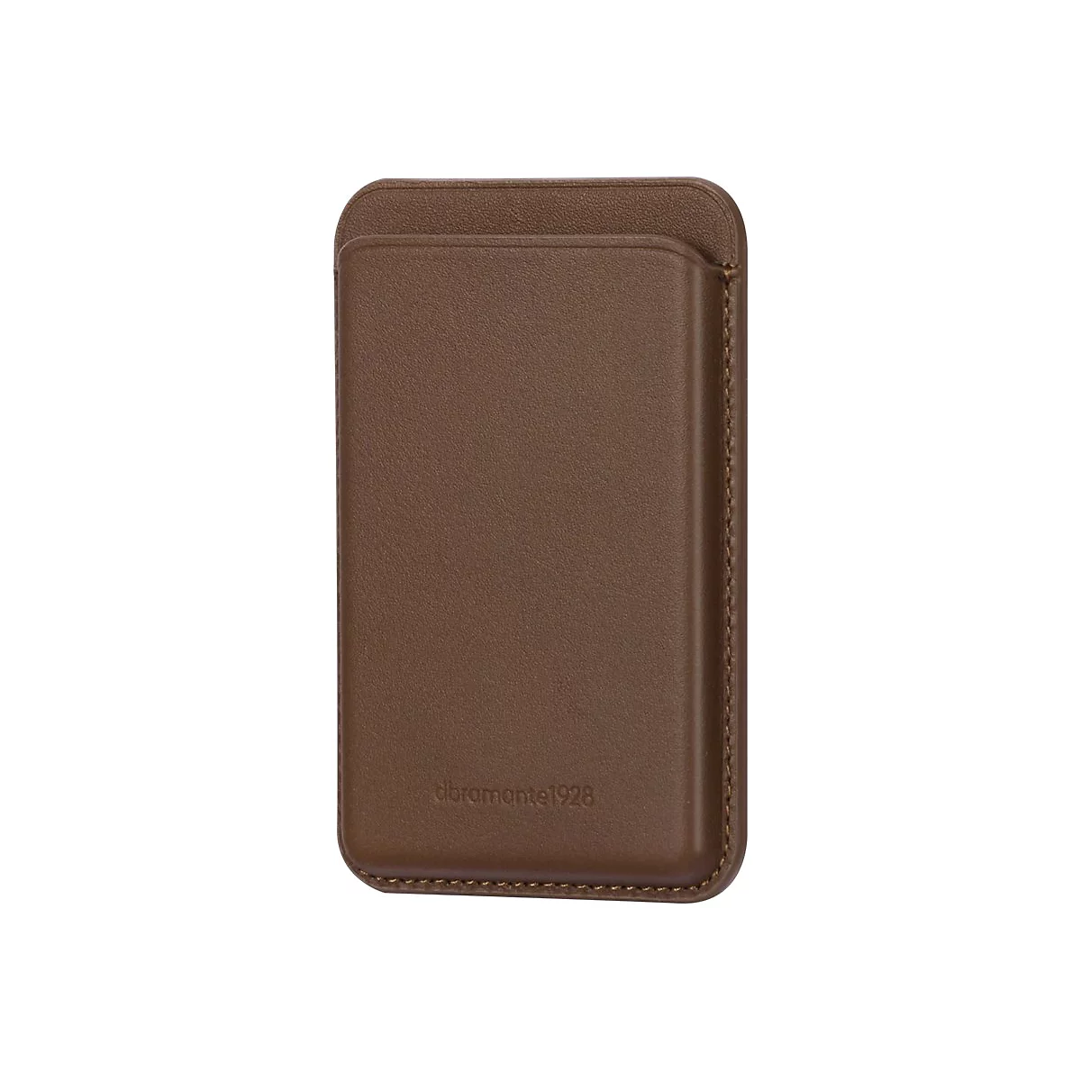 Braunes Leder-Kartenetui mit dem Schriftzug "dramante1928".