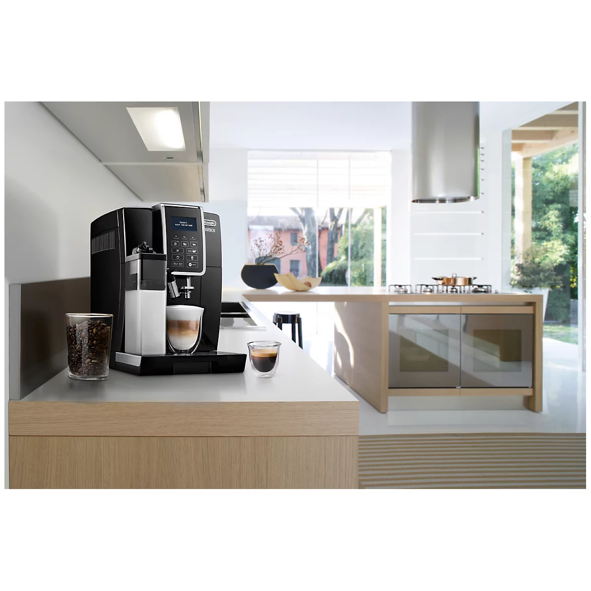 De'Longhi Kaffeevollautomat ECAM 356.57.B Dinamica, 1450 W, für Bohnen/Pulver, Milchaufschäumer