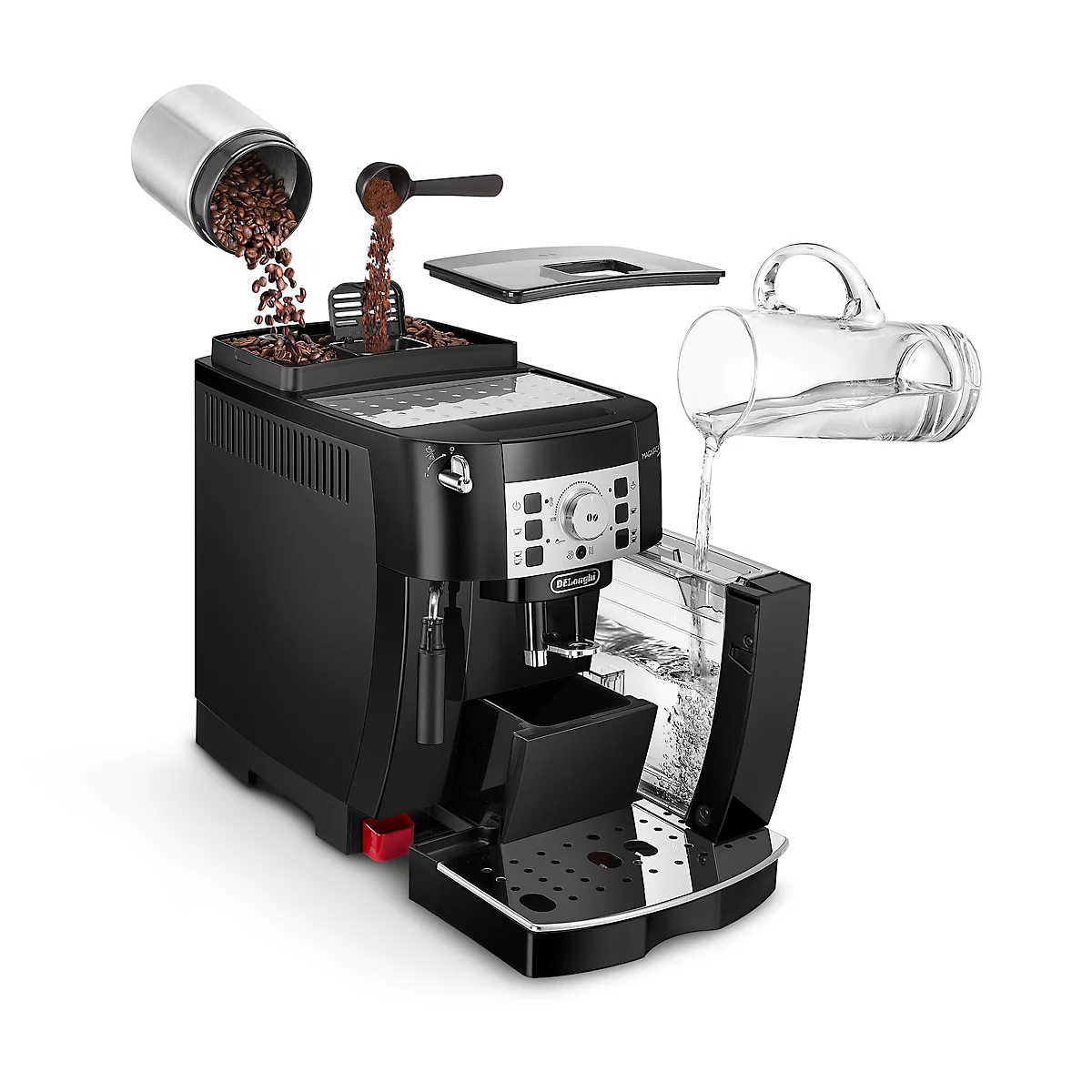 De'Longhi koffiezetapparaat Magnifica S ECAM 22.105.B, voor bonen/poeder, tot 1,8 l/250 g, melkopschuimer, zwart