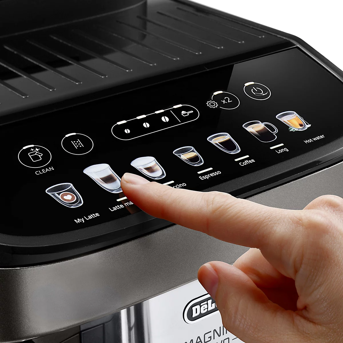 De'Longhi Machine à café automatique Magnifica Evo Milk ECAM290.81.TB, pour grains/poudre, jusqu'à 1,8 l/250 g, 7 touches de sélection directe, mousseur à lait, gris titane-noir