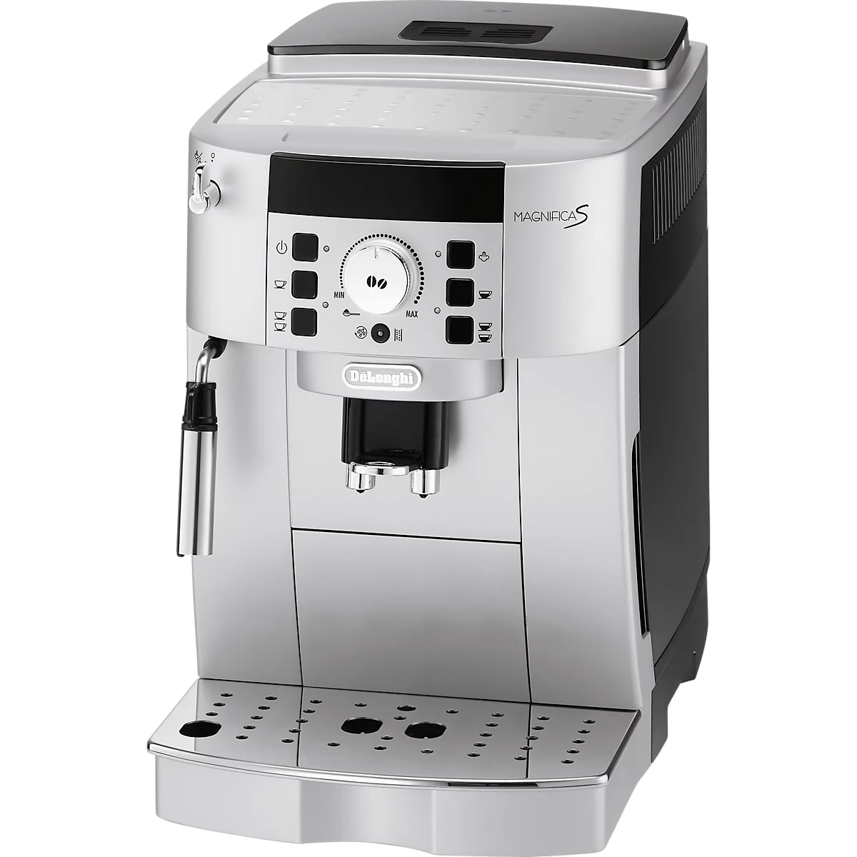 De'Longhi Machine à café automatique Magnifica S ECAM 22.110.SB, pour grains/poudre, jusqu'à 1,8 l/250 g, mousseur à lait, noir-argenté