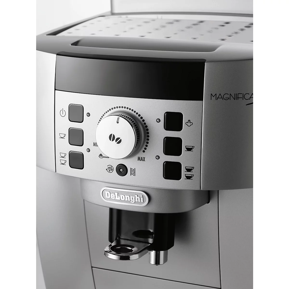 De'Longhi Machine à café automatique Magnifica S ECAM 22.110.SB, pour grains/poudre, jusqu'à 1,8 l/250 g, mousseur à lait, noir-argenté