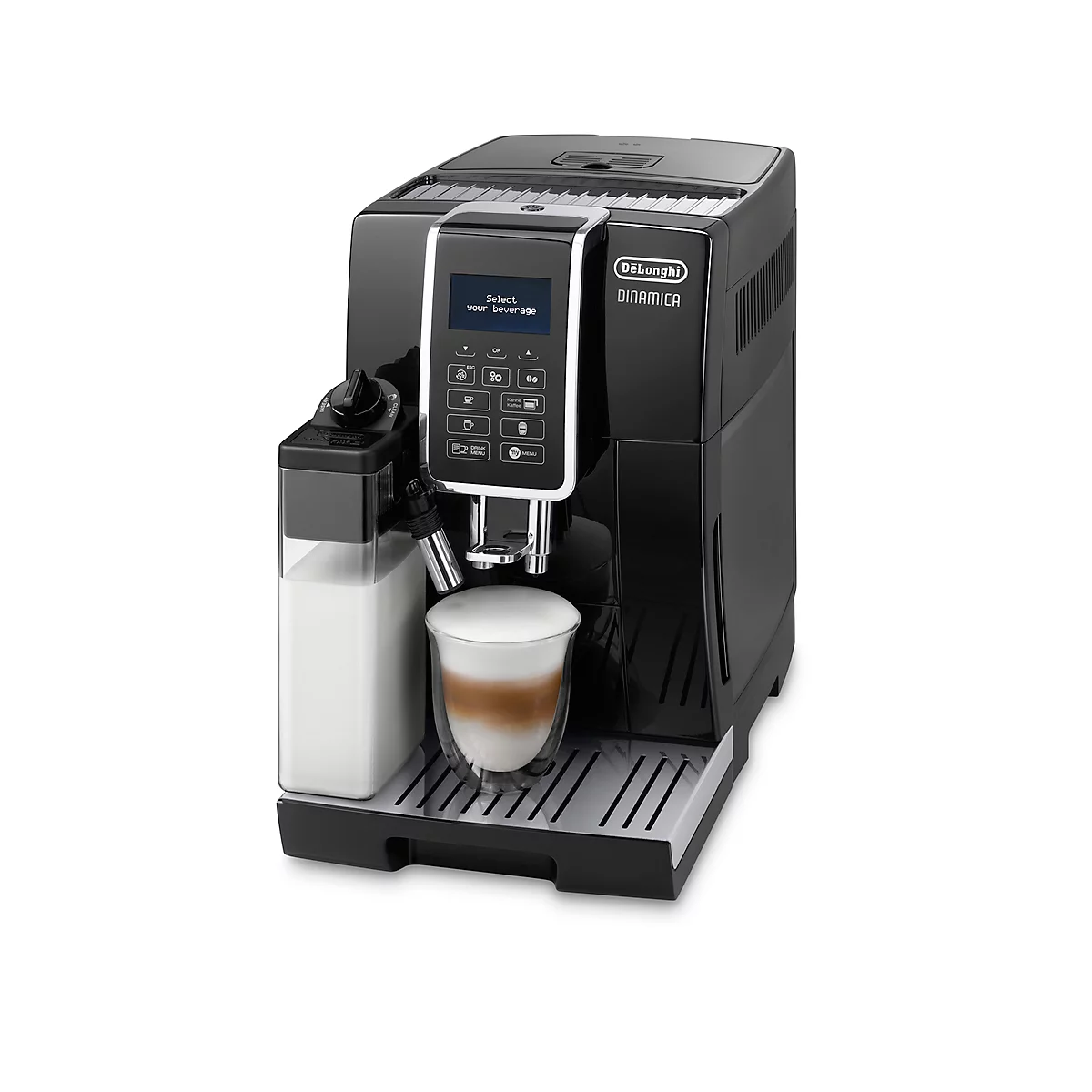 De'Longhi volautomatische koffiemachine ECAM 356.57.B Dinamica, 1450 W, voor bonen/poeder, melkopschuimer