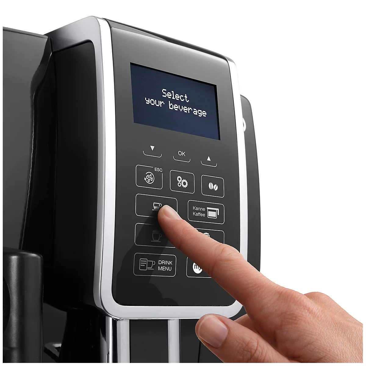 De'Longhi volautomatische koffiemachine ECAM 356.57.B Dinamica, 1450 W, voor bonen/poeder, melkopschuimer