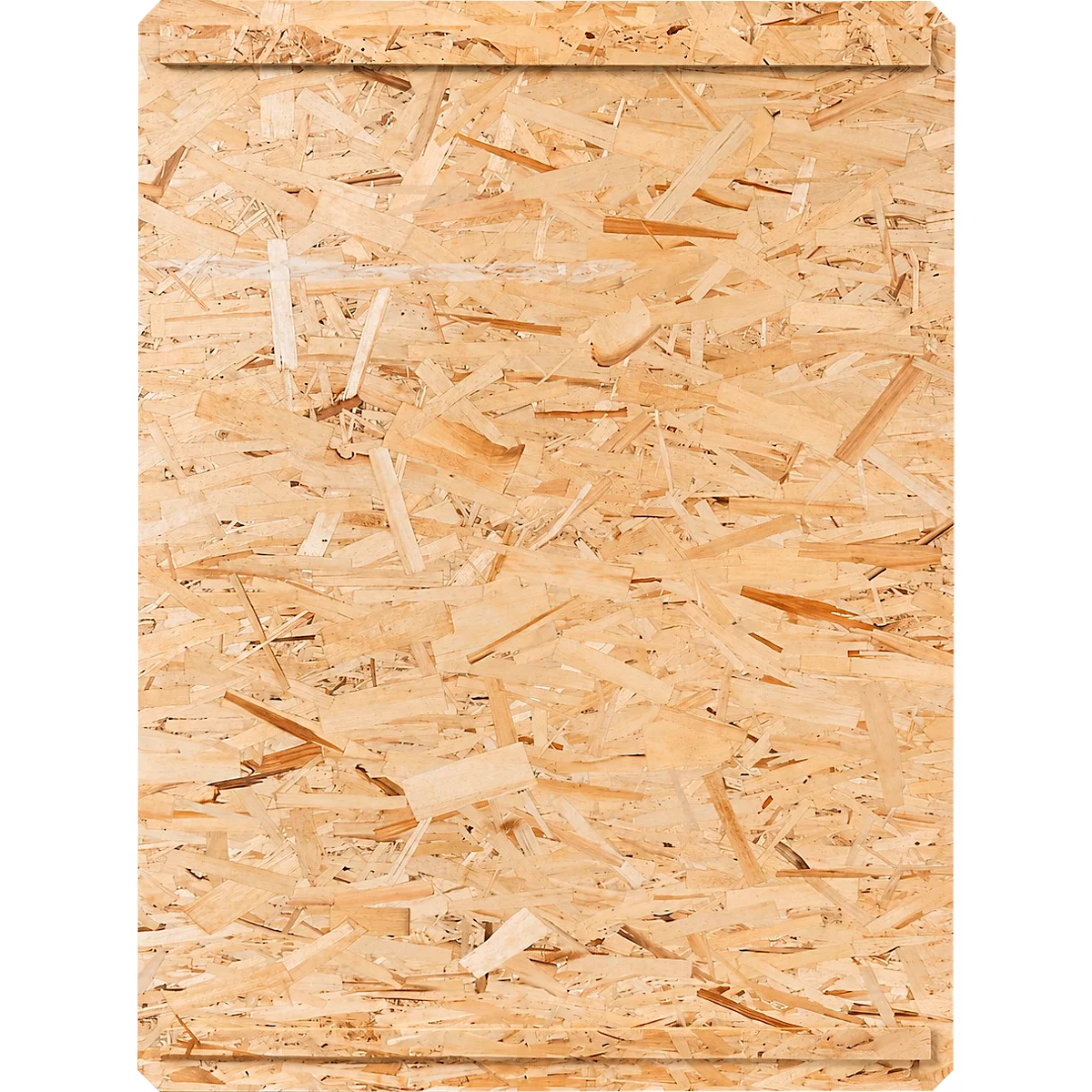 Rechteckige OSB-Platte mit charakteristischer Struktur aus gepressten Holzspänen.