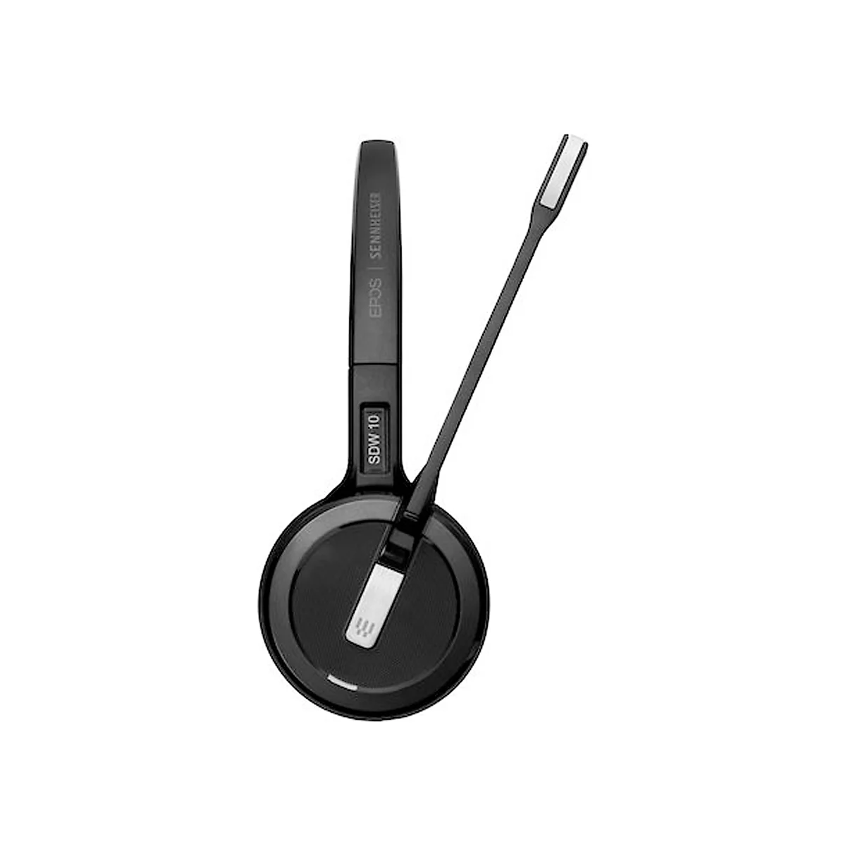 Black headset with microphone arm; Sennheiser logo visible.