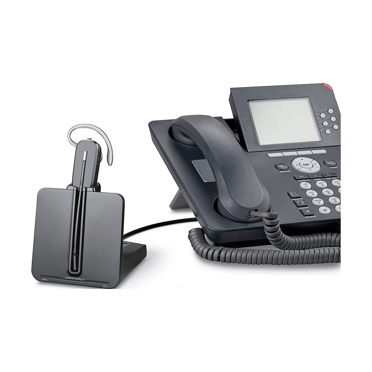 DECT-headset Plantronics CS540, snoerloos/monogeluid, incl. telefoonadapter APA-23, 120 m bereik