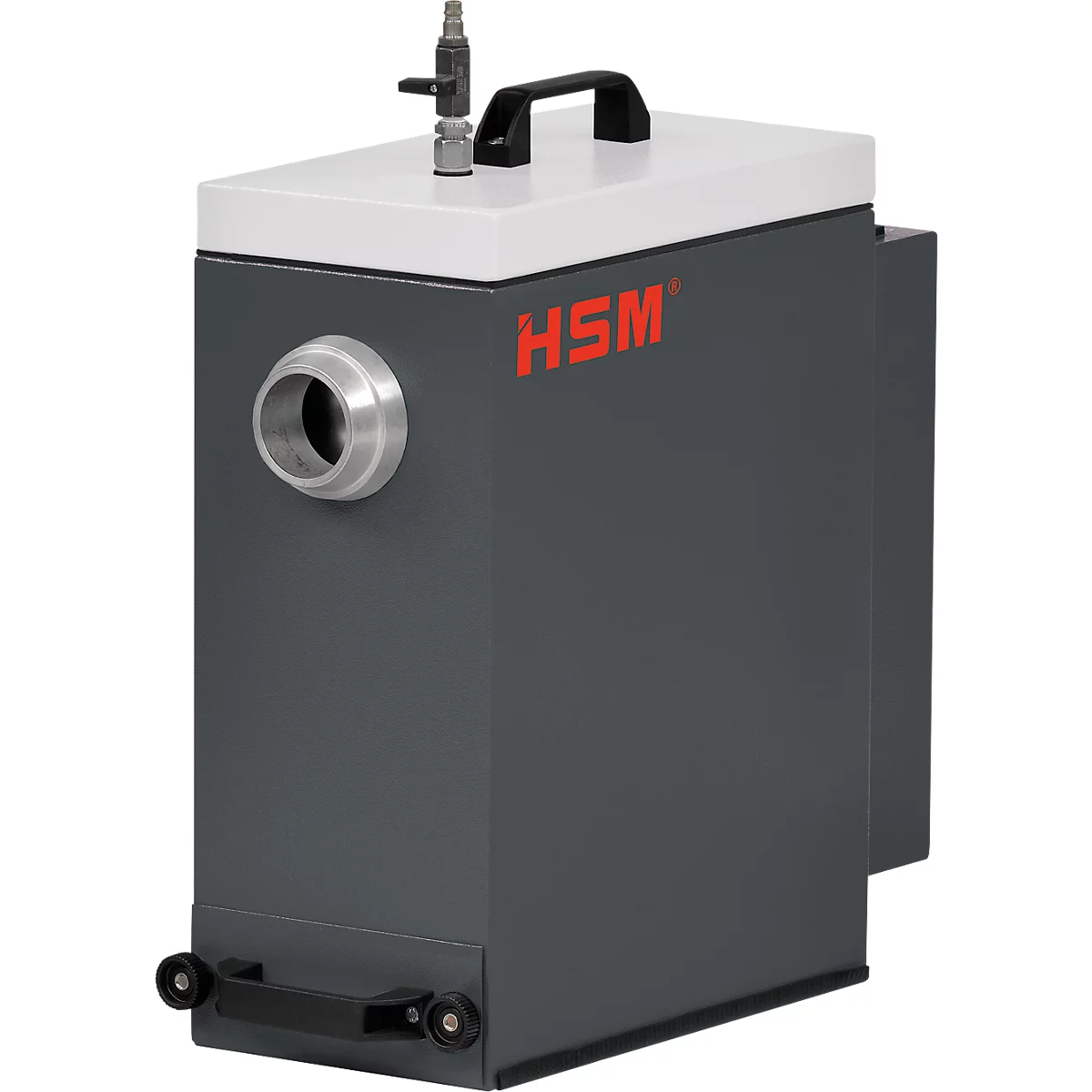 Deduster HSM DE 1-8 voor opvulmachine HSM ProfiPack P425, B 390 x D 210 x H 500 mm, lichtgrijs &amp; ijzergrijs