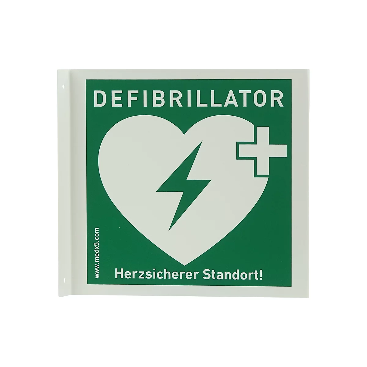 Defibrillator AED-Winkelschild, B 200 x H 200 mm, fluoreszierend