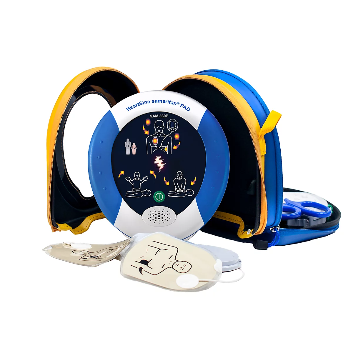 Defibrillator HeartSine samaritan PAD 360P, AED, automatische schokactivering + eerstehulpkit