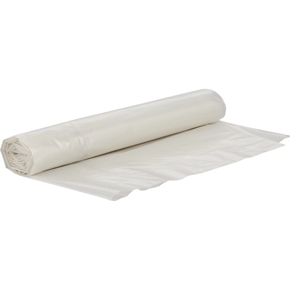 Een rol witte folie, gedeeltelijk uitgerold.