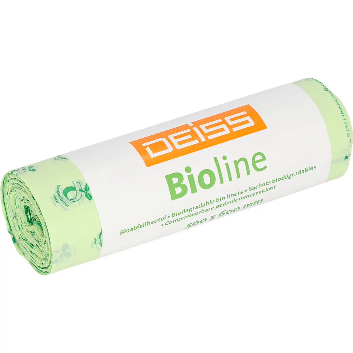 DEISS Bioline bio-afvalzakken, Ecovio bio-folie, naturel, B 500 x H 600, 30 liter, 500 stuks