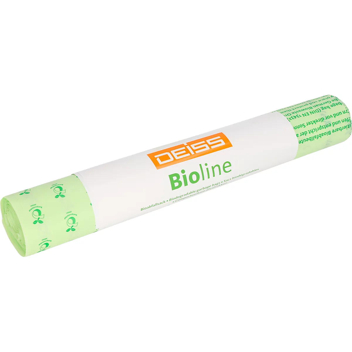 DEISS Bioline bio-afvalzakken, Ecovio bio-folie, naturel, B 650+550 x H 1350, 120 liter, 100 stuks