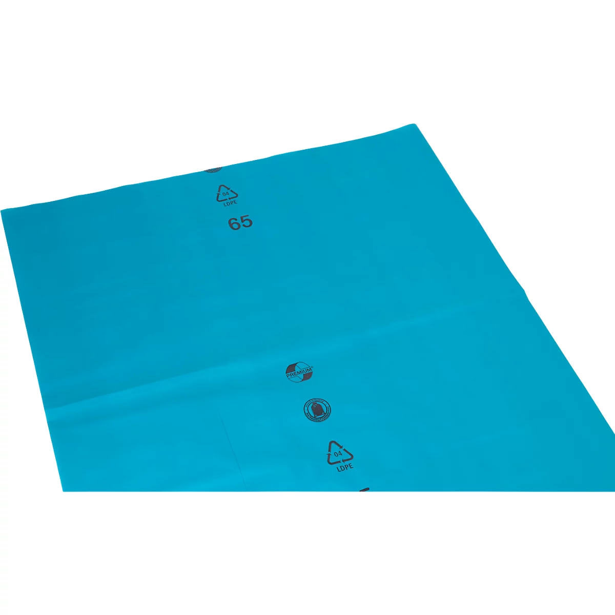Deiss PREMIUM® afvalzakken, robuust en veelzijdig, gerecycled LDPE, los, B 680+420 x H 1620 mm, 400 liter, blauw, 100 stuks