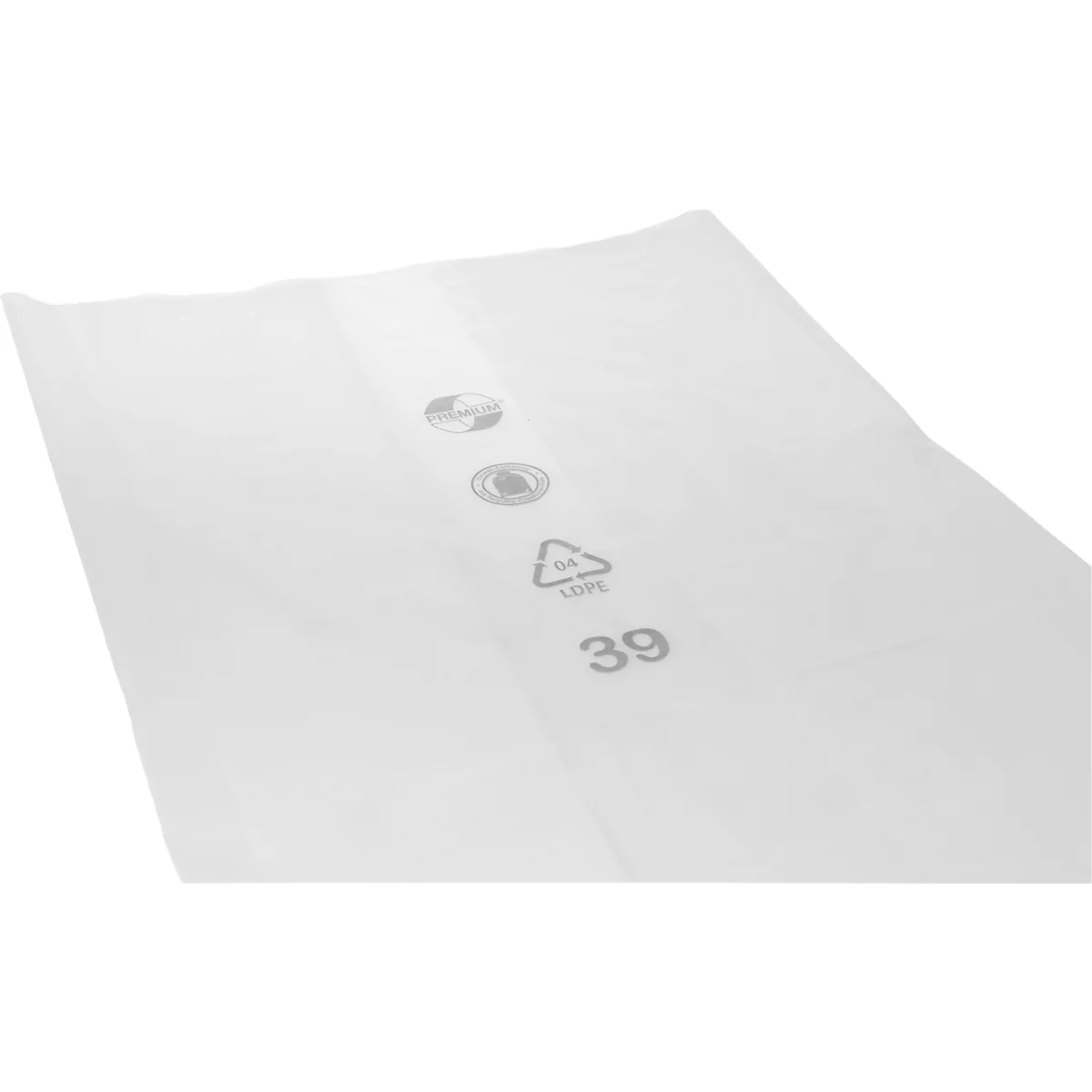 Deiss PREMIUM® afvalzakken, robuust en veelzijdig, gerecycled LDPE, los, B 800+500 x H 2200 mm, 800 liter, transparant, 50 stuks
