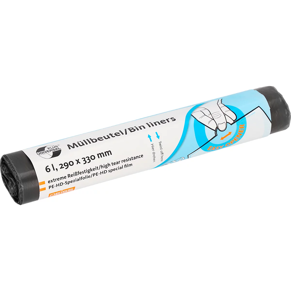 Deiss UNIVERSAL PLUS® afvalzakken, gemaakt van HDPE, B 290 x H 330 mm, 6 liter, grijs, 50 stuks