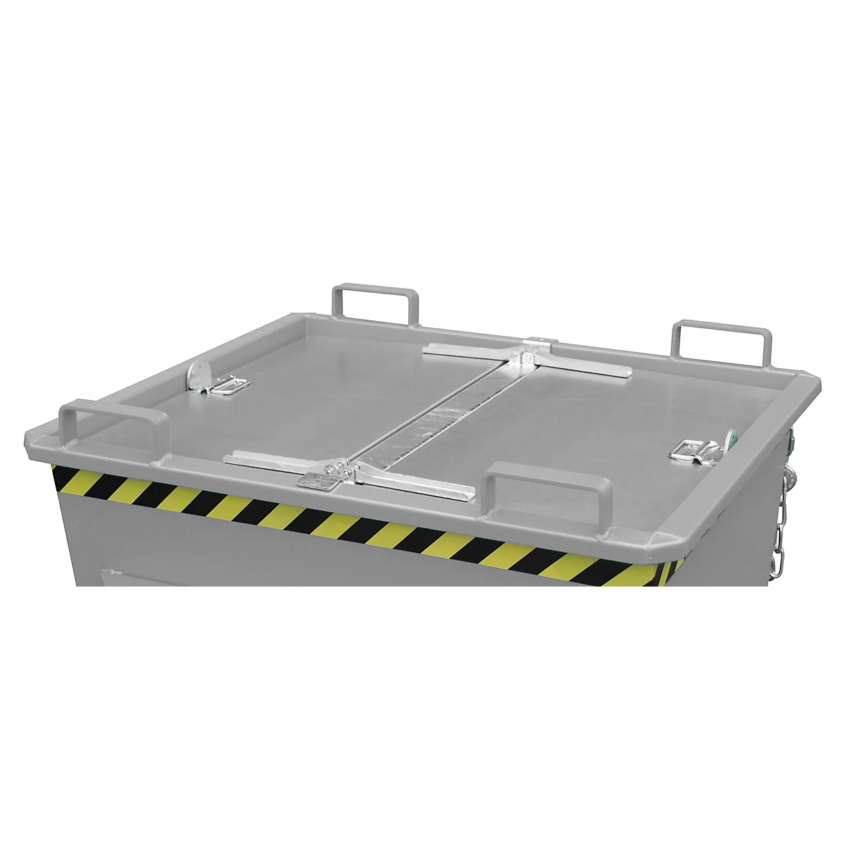 Deksel voor Bauer BKB scharnierbodemcontainer, gegalvaniseerd, aan beide zijden te openen