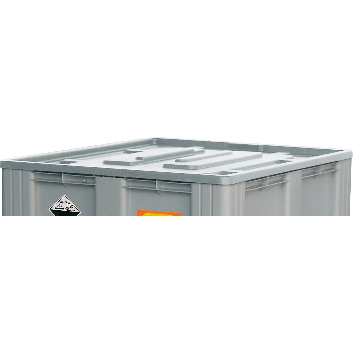 Deksel voor CEMO gebruikte accubakken 610 l, hard polyethyleen (PEHD) grijs, B 1215 x D 1015 x H 60 mm