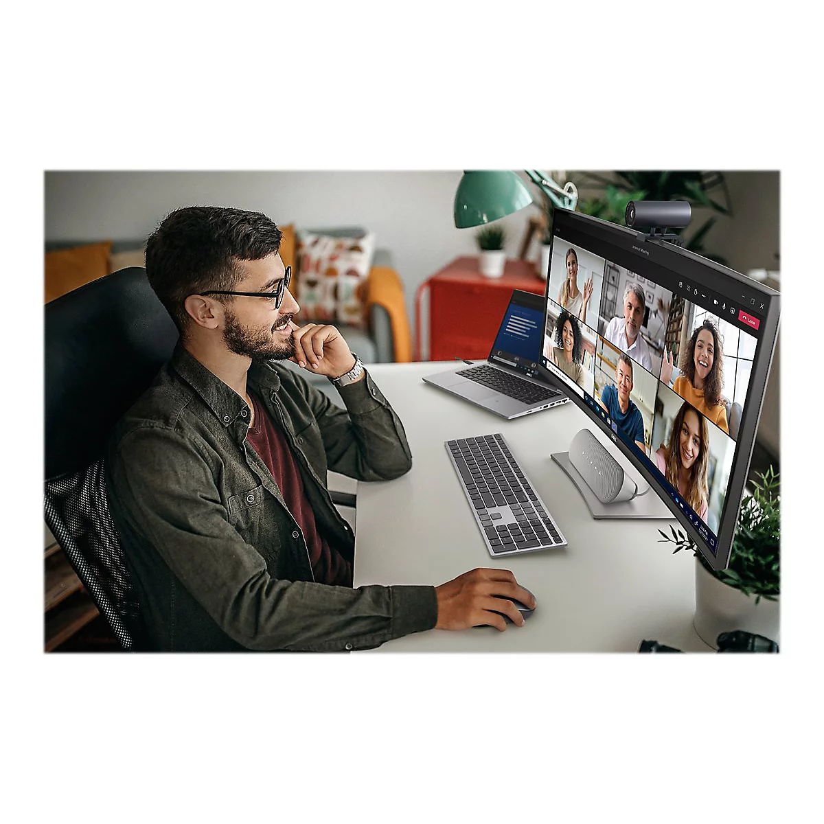 Dell AI Noise Cancellation Speakerphone SP3022 - VoIP-Freisprechtelefon für Tisch - kabelgebunden - aktive Rauschunterdrückung - USB-A, USB-C