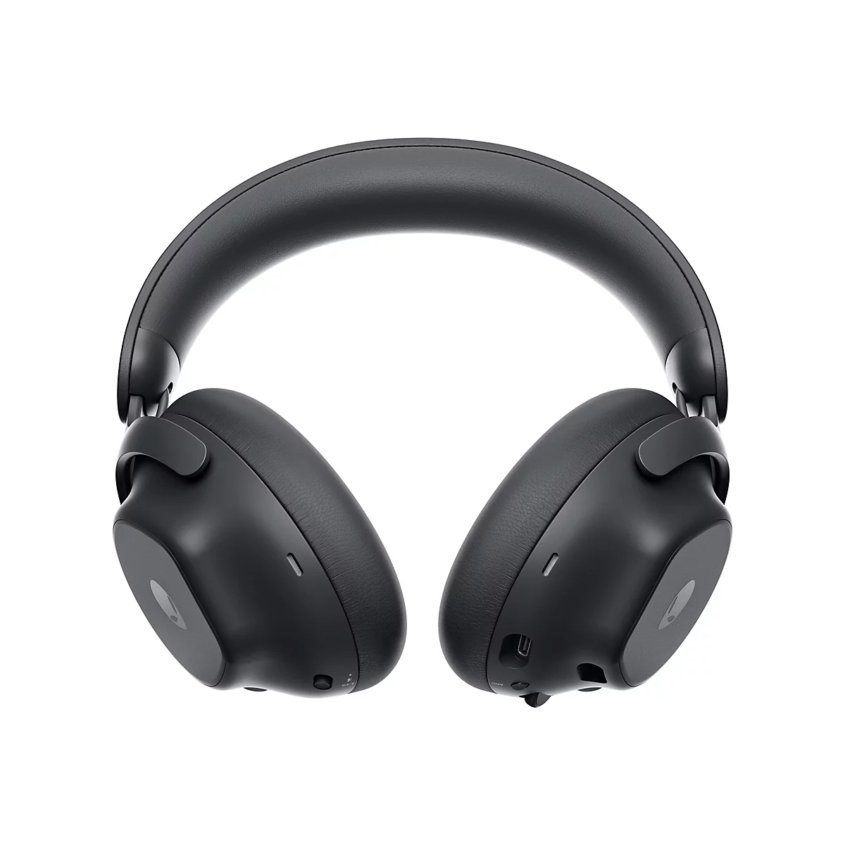 Casque supra-auriculaire noir sur fond blanc. Les oreillettes, l'arceau et les commandes sont visibles.