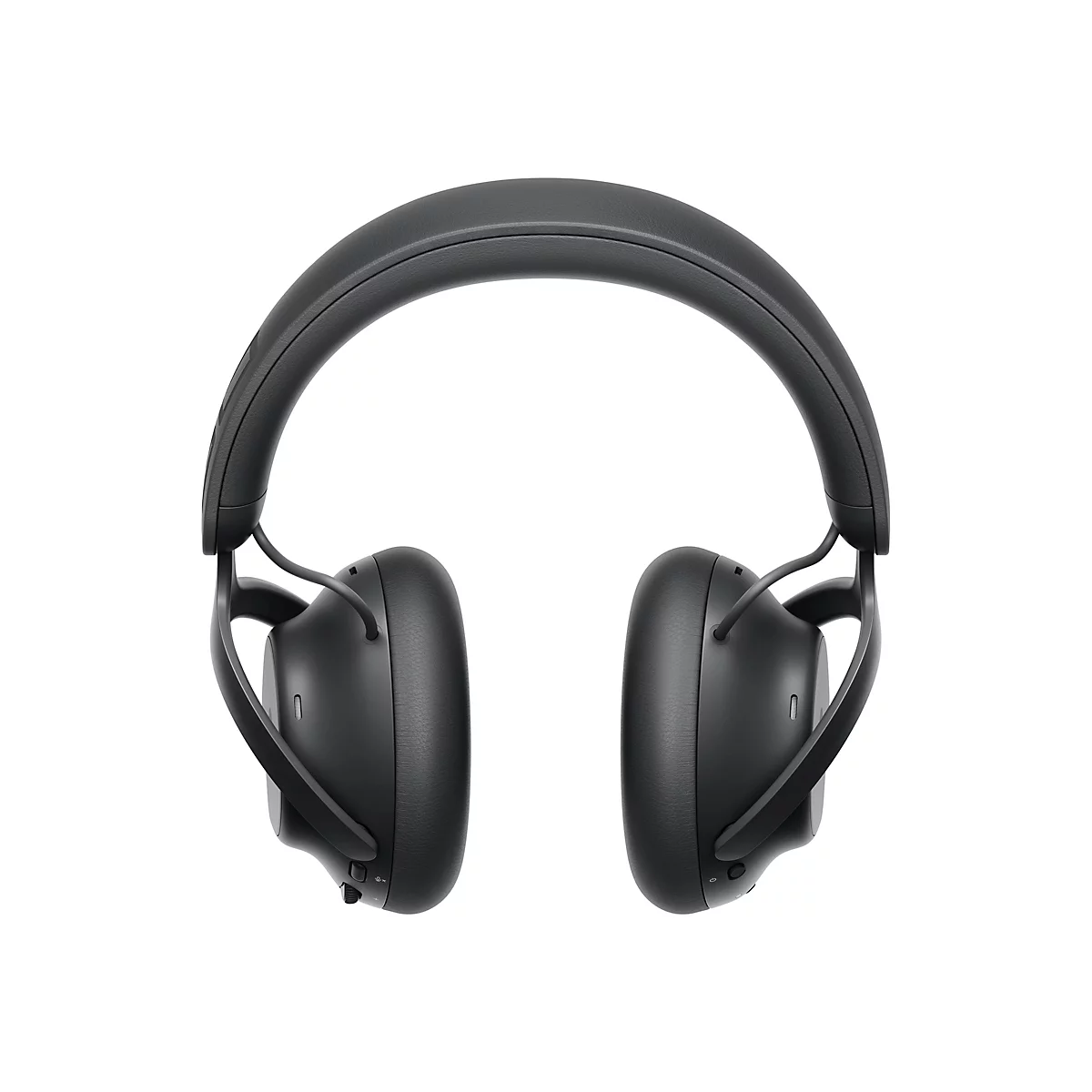 Casque gris foncé avec des coussinets d'oreille souples, sur fond blanc.