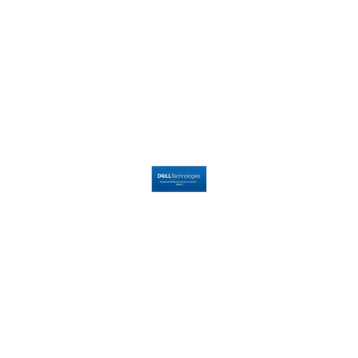 Dell Technologies Logo. darunter der Text "Integrated Dell Remote Access Controller (iDRAC)".