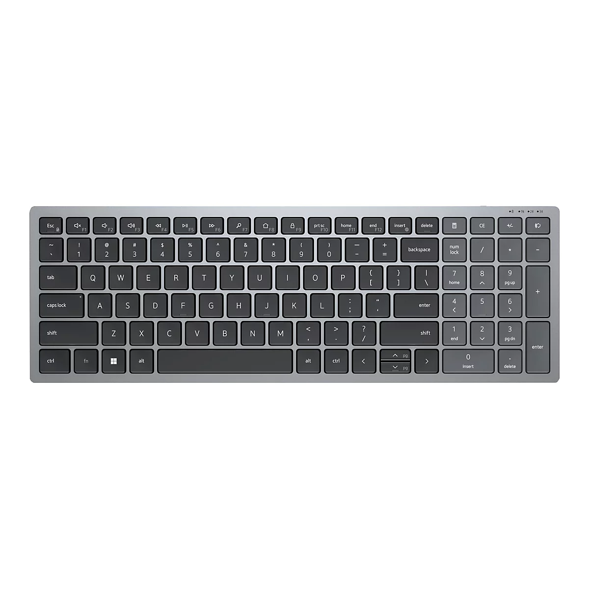 Dell KB740 - Tastatur - kompakt, mehrere Geräte - kabellos - 2.4 GHz, Bluetooth 5.0 - QWERTZ