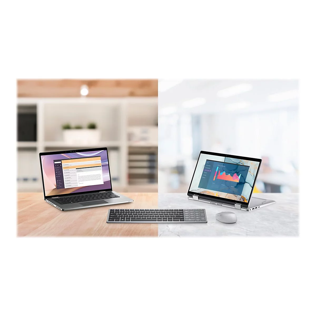 Dell KB740 - Tastatur - kompakt, mehrere Geräte - kabellos - 2.4 GHz, Bluetooth 5.0 - QWERTZ