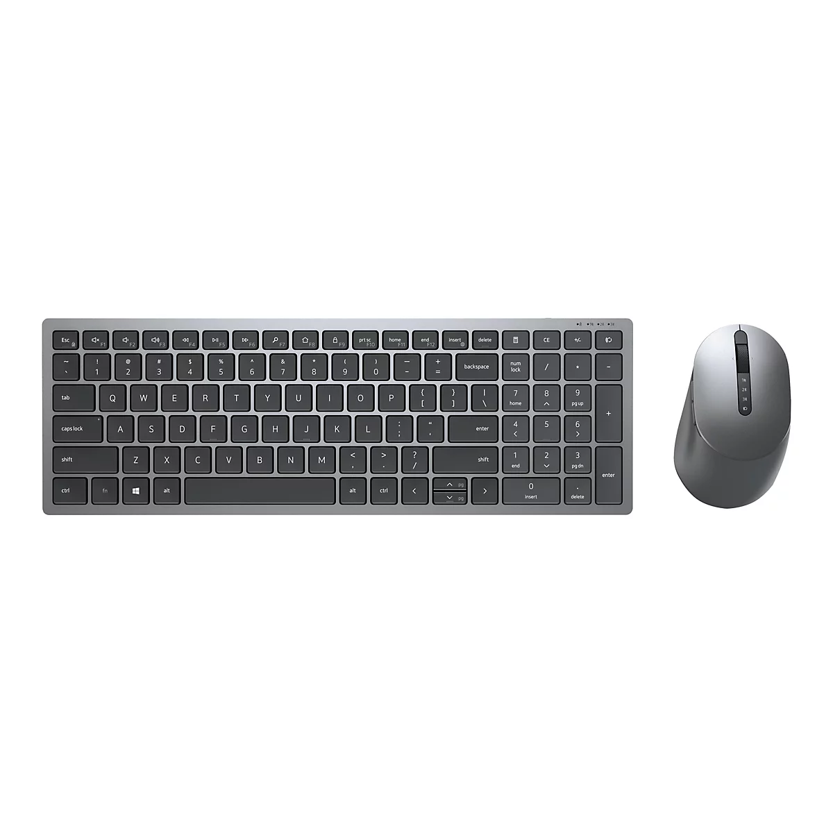 Dell Multi-Device KM7120W - Tastatur-und-Maus-Set - kabellos - 2.4 GHz, Bluetooth 5.0 - GB - Titan Gray
