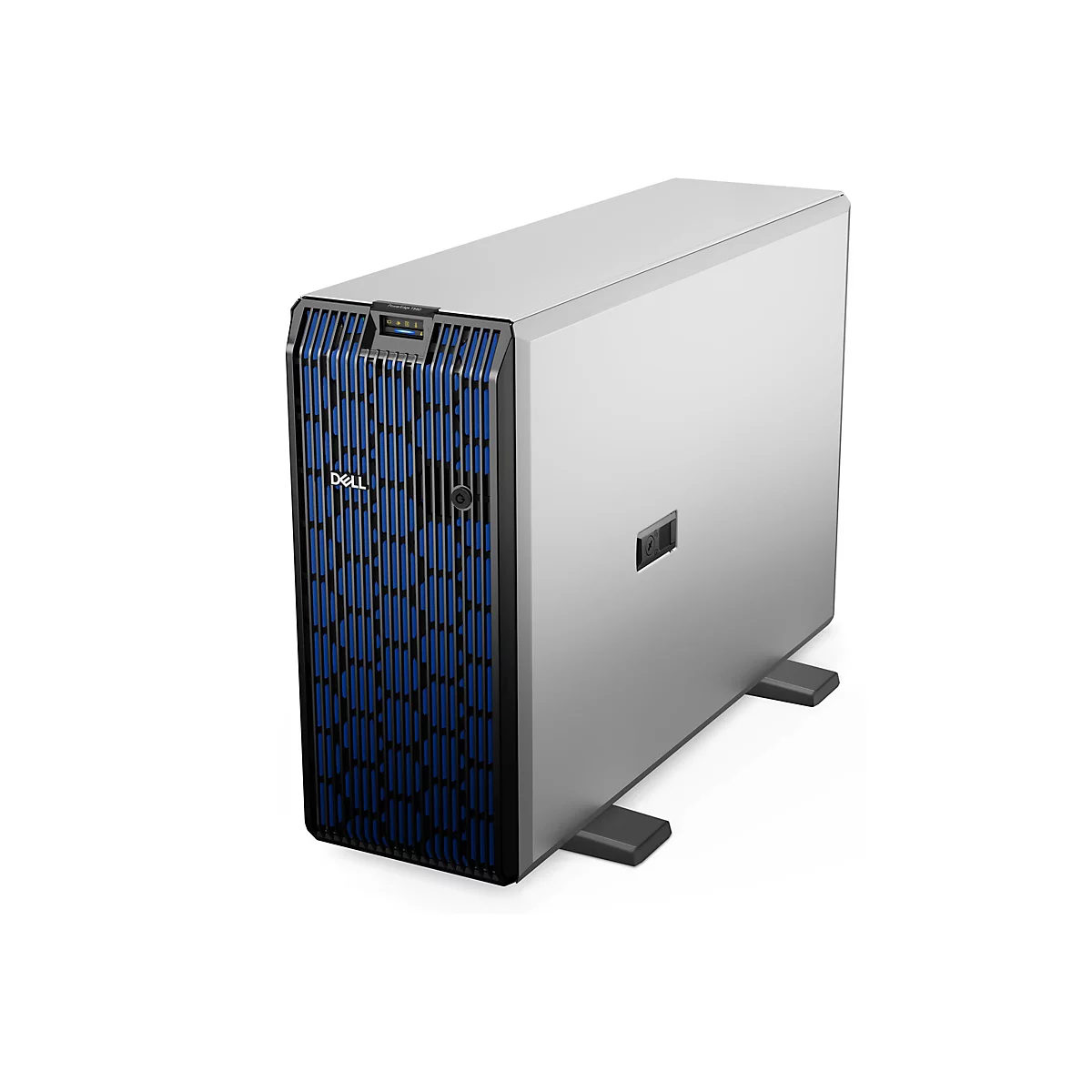 Grauer Dell-Server mit blauen Lamellen. Schriftzug "PowerEdge T560" und Dell-Logo.
