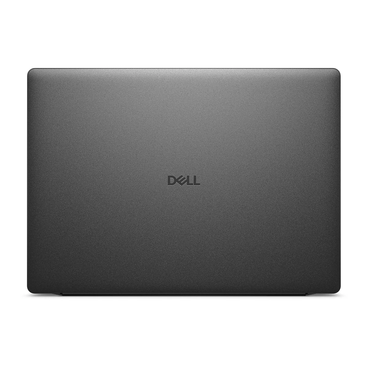 Dunkelgraues Laptop-Oberteil. Mittig ist das DELL-Logo zu sehen.